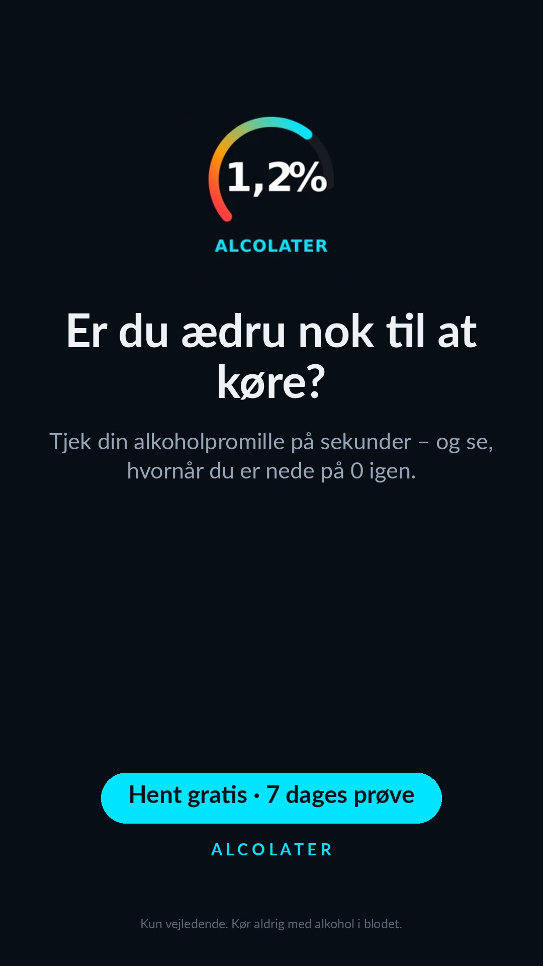 Alcolater app forhåndsvisning